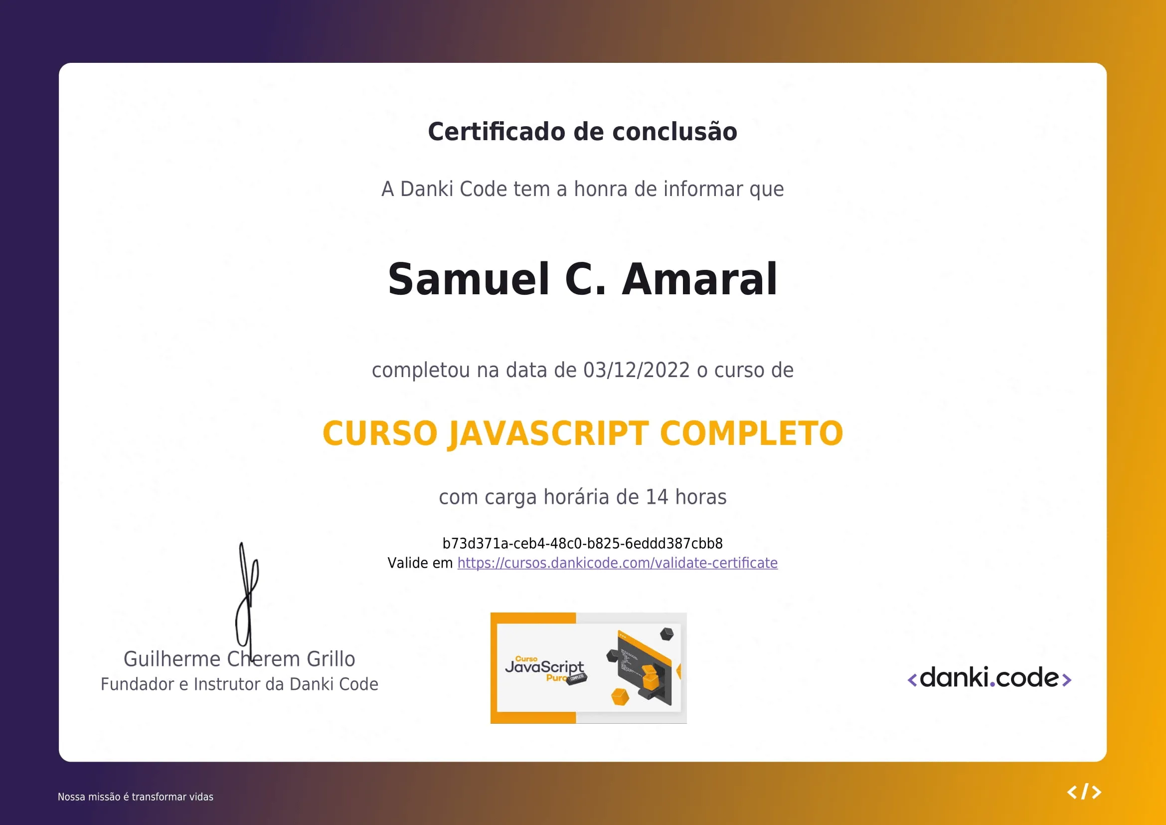 Samuel Conradt do Amaral - Curso Javascript Completo