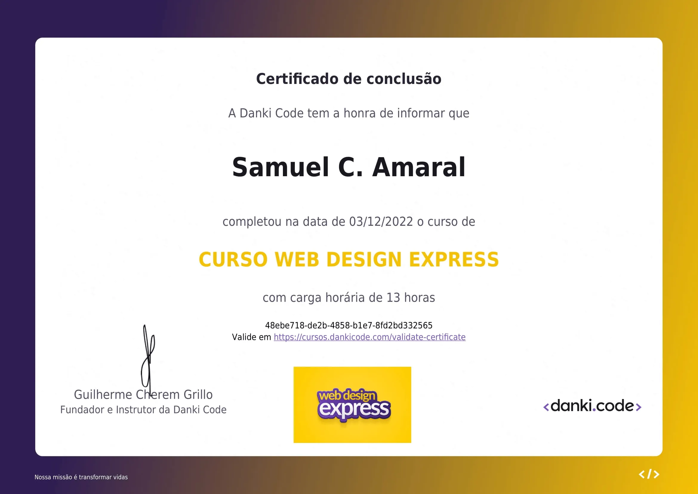Samuel Conradt do Amaral - Curso WebDesigner Express